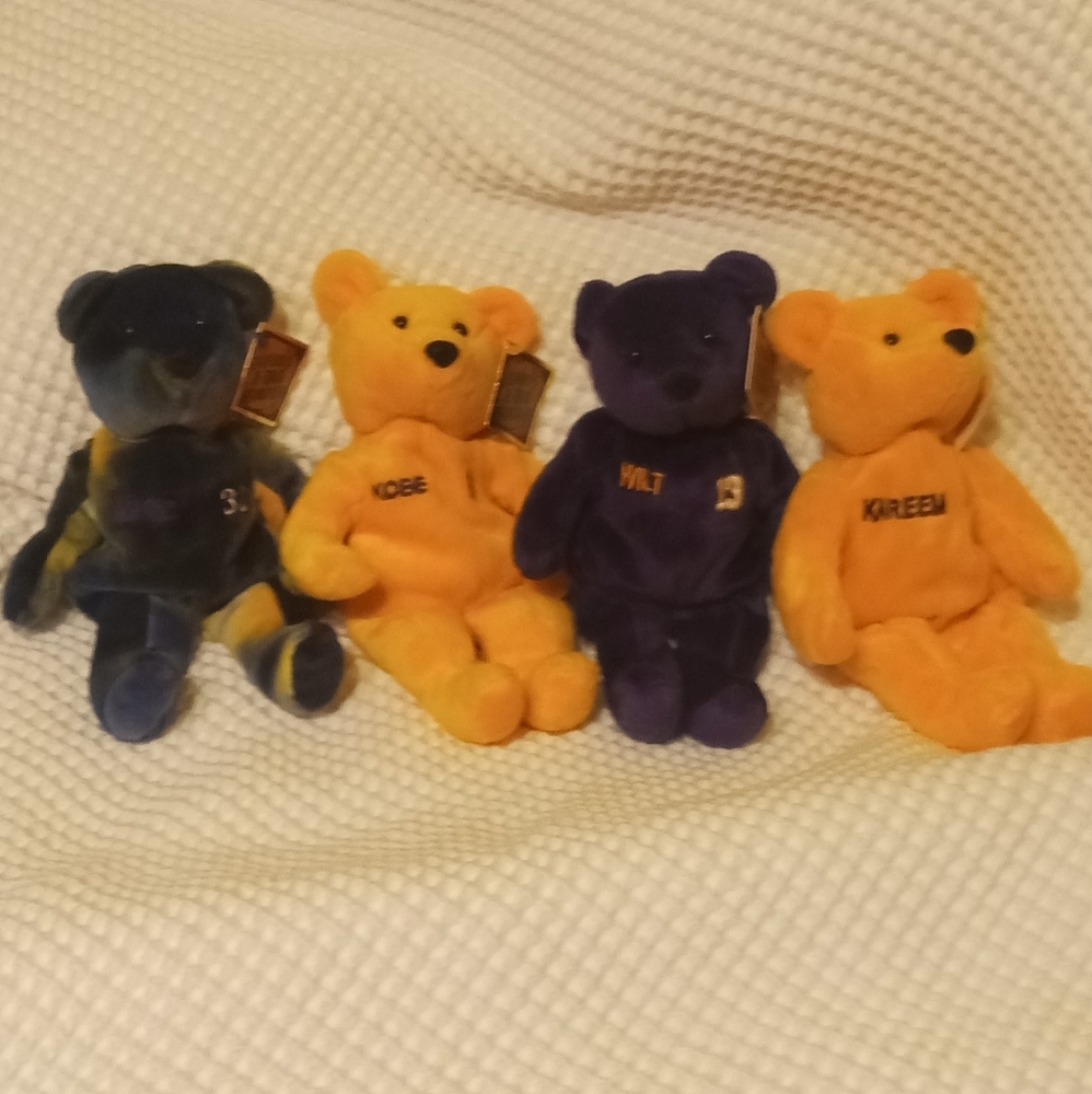 SALVINO'S B-BALL BAMMERS Beanie Bears KOBE, MAGIC, KAREEM and WILT